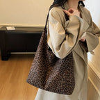Suede Leopard Print Hobo Bag with Long Shoulder Strap for Daily Essentials, view 2