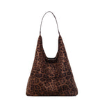 Suede Leopard Print Hobo Bag with Long Shoulder Strap for Daily Essentials, view 5