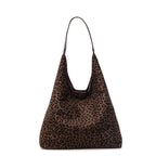 Suede Leopard Print Hobo Bag with Long Shoulder Strap for Daily Essentials, view 6
