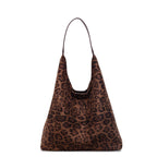 Suede Leopard Print Hobo Bag with Long Shoulder Strap for Daily Essentials, view 9
