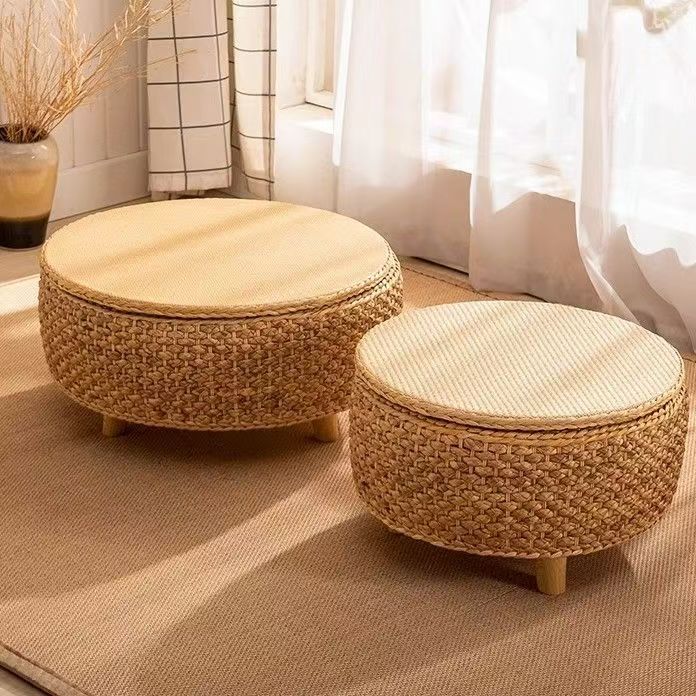 Tabletop Stool Woven Natural Fiber Wood | Thrascher