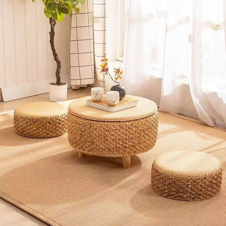 Tabletop Stool Woven Natural Fiber Wood | Thrascher