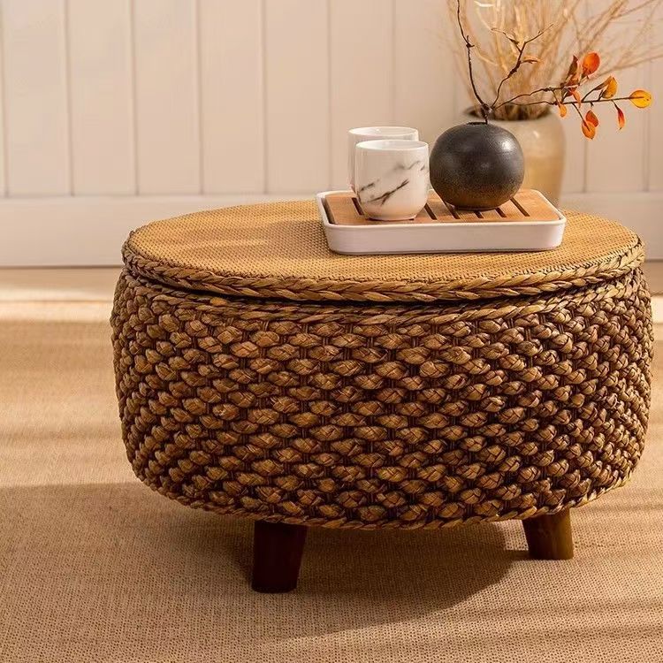 Tabletop Stool Woven Natural Fiber Wood | Thrascher