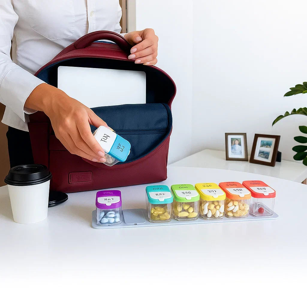 7-Day Pill Organizer with Separate Daily Compartments