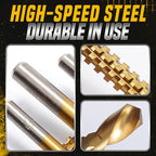 Titanium-Coated High-Speed Steel Serrated Drill Bits, 6 Pieces, view 4
