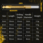Titanium-Coated High-Speed Steel Serrated Drill Bits, 6 Pieces, view 7