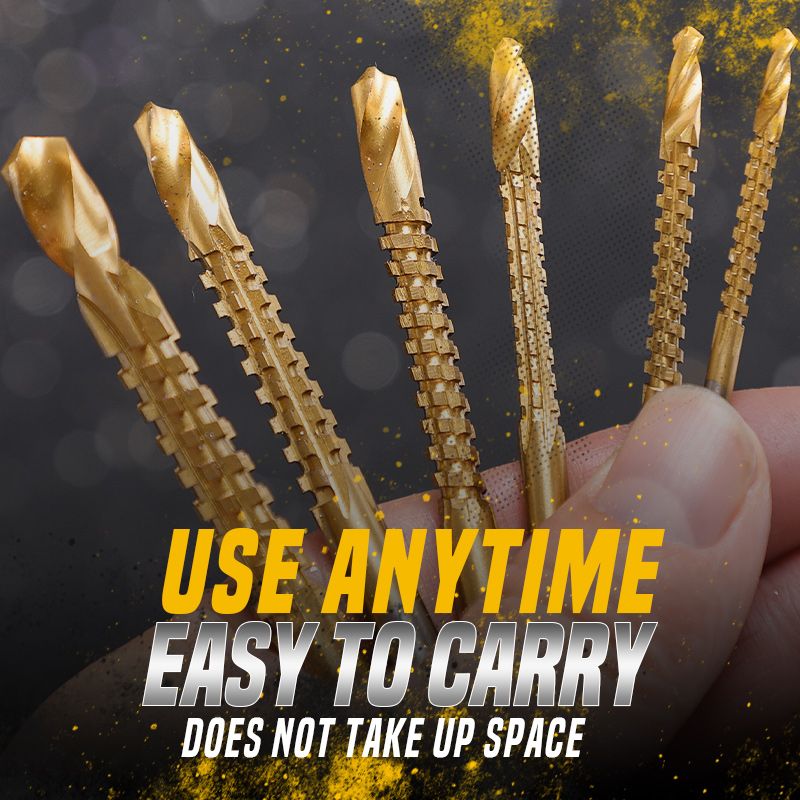 Titanium-Coated High-Speed Steel Serrated Drill Bits, 6 Pieces, view 8