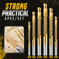 Titanium-Coated High-Speed Steel Serrated Drill Bits, 6 Pieces