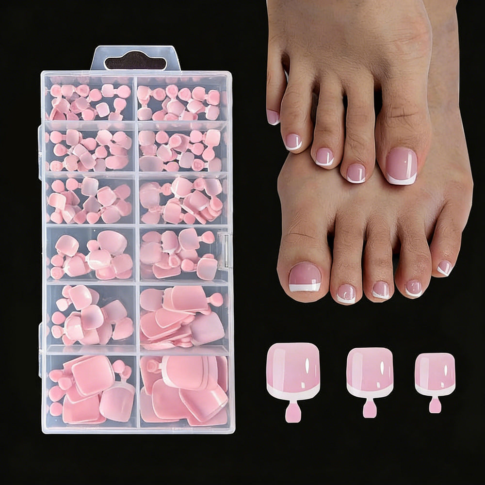 Toenail French Tip Nail Art Kit with Soft Gel Tips and Storage Case, view 8