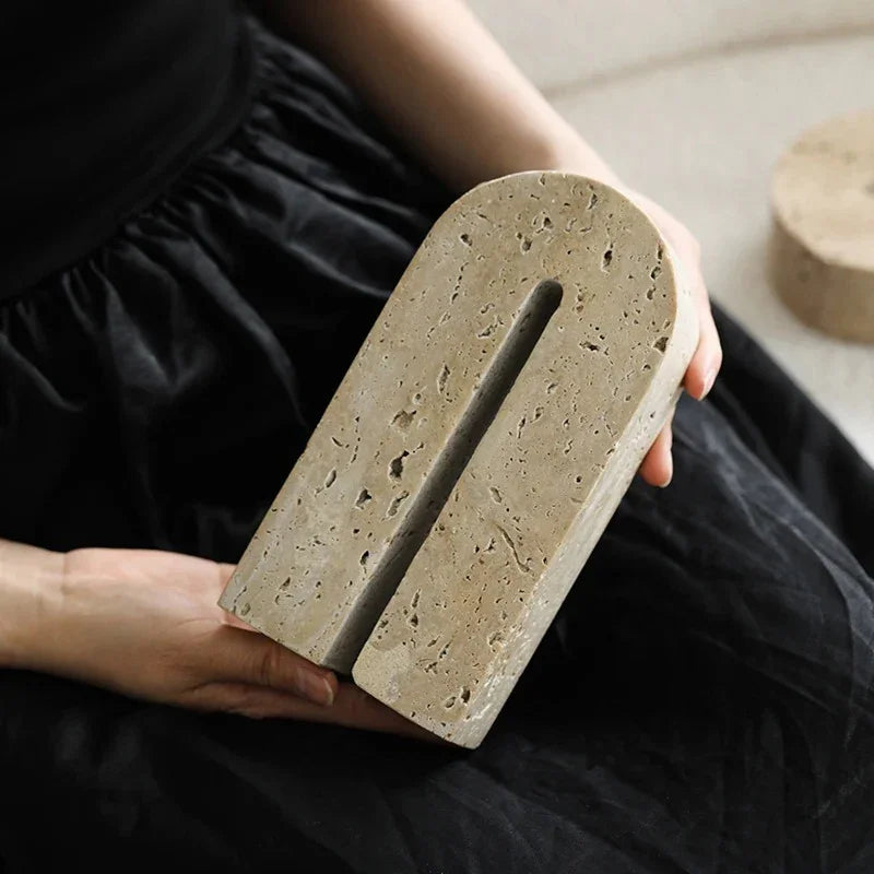 Torfona Travertine Bridge Bookend