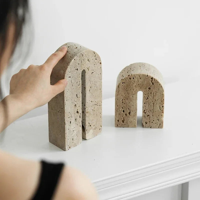 Torfona Travertine Bridge Bookend