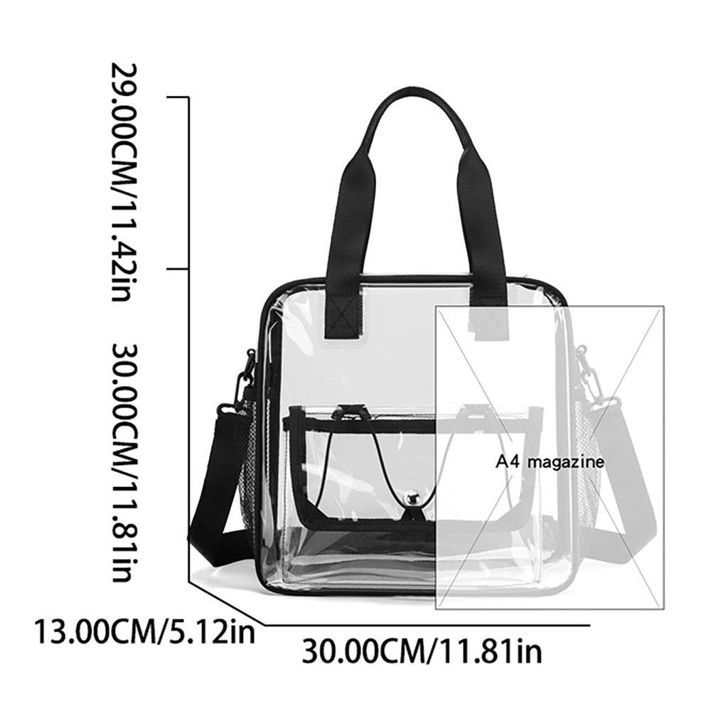 Transparent Handbag with Removable Shoulder Strap and Front Pocket, view 4