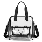 Transparent Handbag with Removable Shoulder Strap and Front Pocket, view 7
