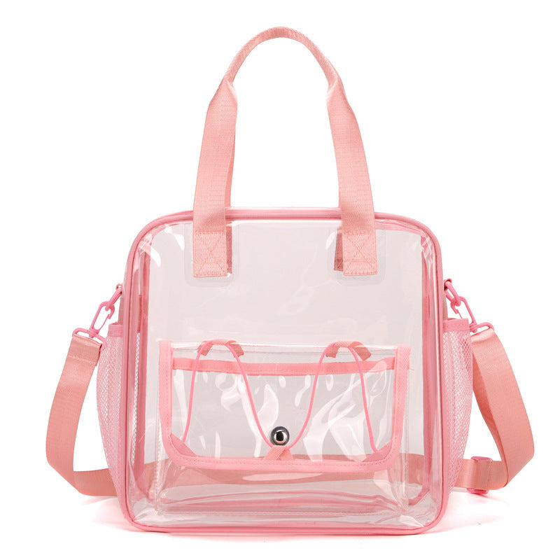 Transparent Handbag with Removable Shoulder Strap and Front Pocket, view 9