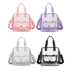 Transparent Handbag with Removable Shoulder Strap and Front Pocket