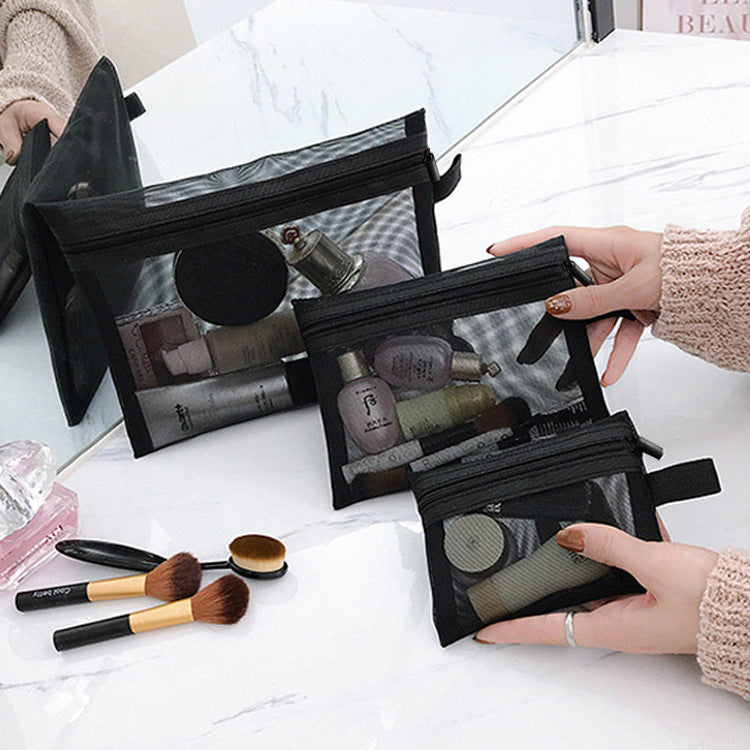 Transparent Mesh Storage Bags with Zipper for Travel and Everyday Organization, view 2