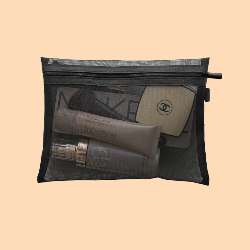 Transparent Mesh Storage Bags with Zipper for Travel and Everyday Organization, view 5