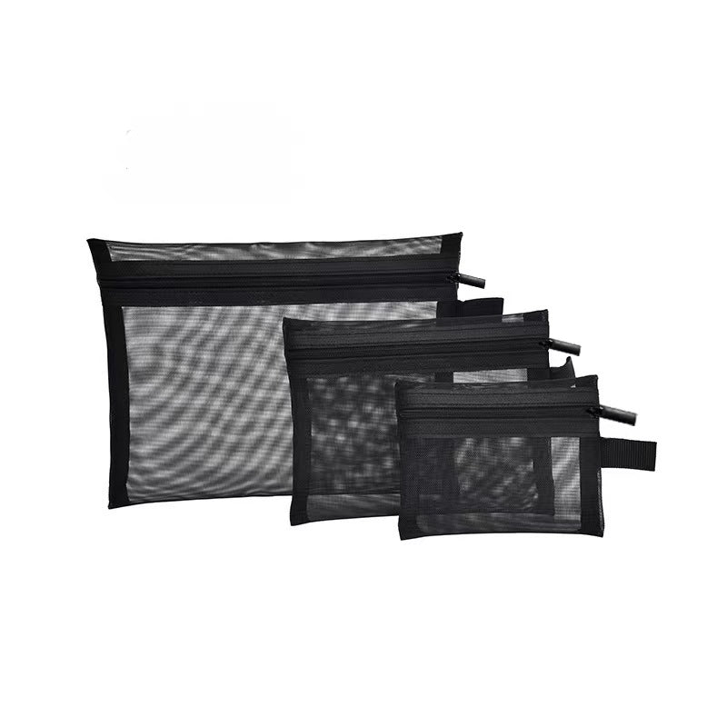 Transparent Mesh Storage Bags with Zipper for Travel and Everyday Organization, view 6