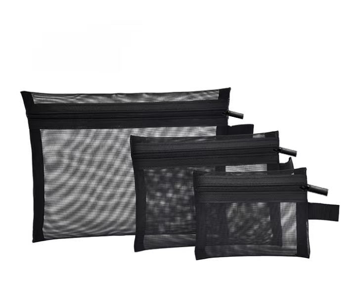 Transparent Mesh Storage Bags with Zipper for Travel and Everyday Organization, view 9