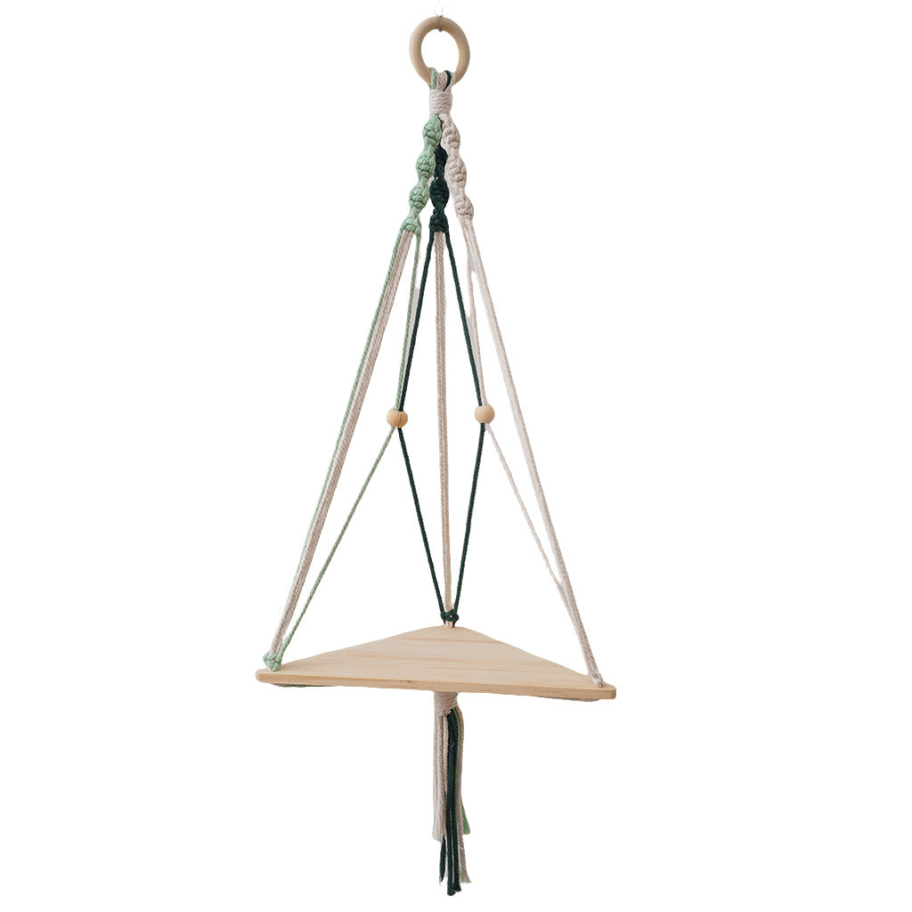 Triangular Macrame Hanging Shelf | Thrascher