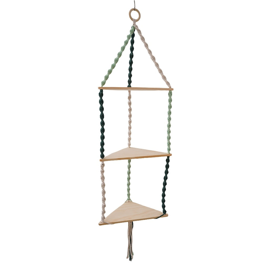 Triangular Macrame Hanging Shelf | Thrascher