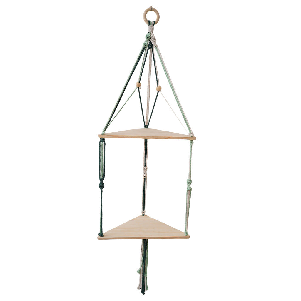 Triangular Macrame Hanging Shelf | Thrascher