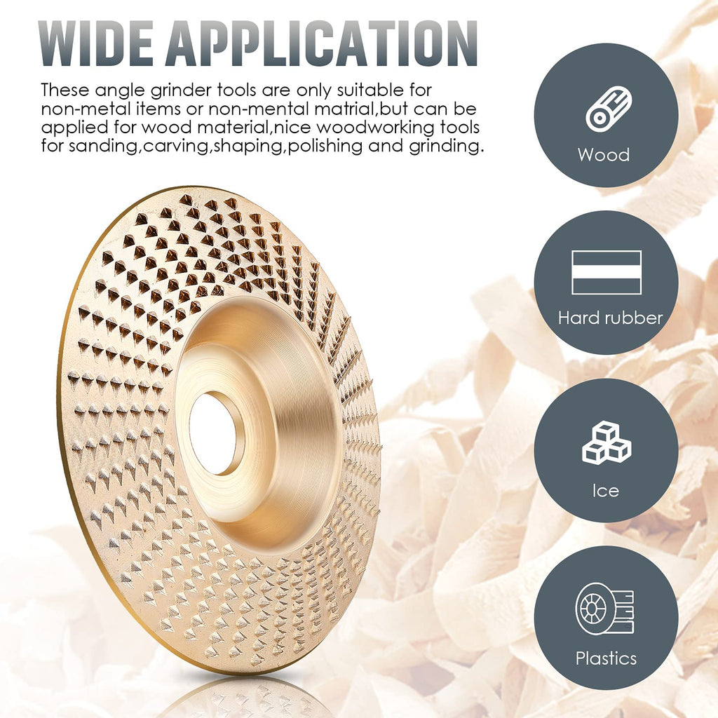 Tungsten Carbide Angle Grinder Wood Carving Disc Set, 100 mm