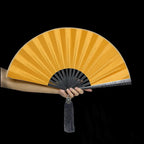 Tungsten Steel Alloy Folding Hand Fan with Silk Cloth Cover, view 10