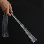 Tungsten Steel Alloy Folding Hand Fan with Silk Cloth Cover, view 5
