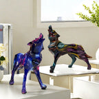 Unique Wolf Sculpture made of Hand-Painted Resin | Thrascher