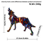 Unique Wolf Sculpture made of Hand-Painted Resin | Thrascher