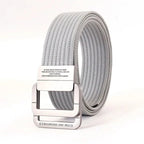 Unisex Canvas Belt with Double Metal Ring Buckle, 110–170 cm