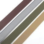 Unisex Canvas Belt with Double Metal Ring Buckle, 110–170 cm