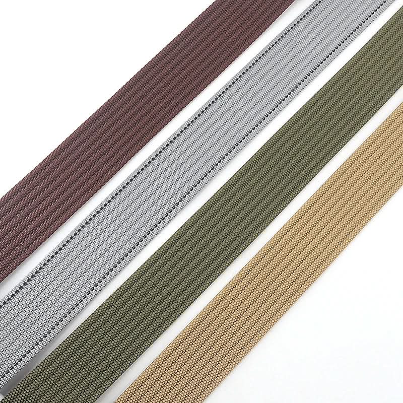 Unisex Canvas Belt with Double Metal Ring Buckle, 110–170 cm