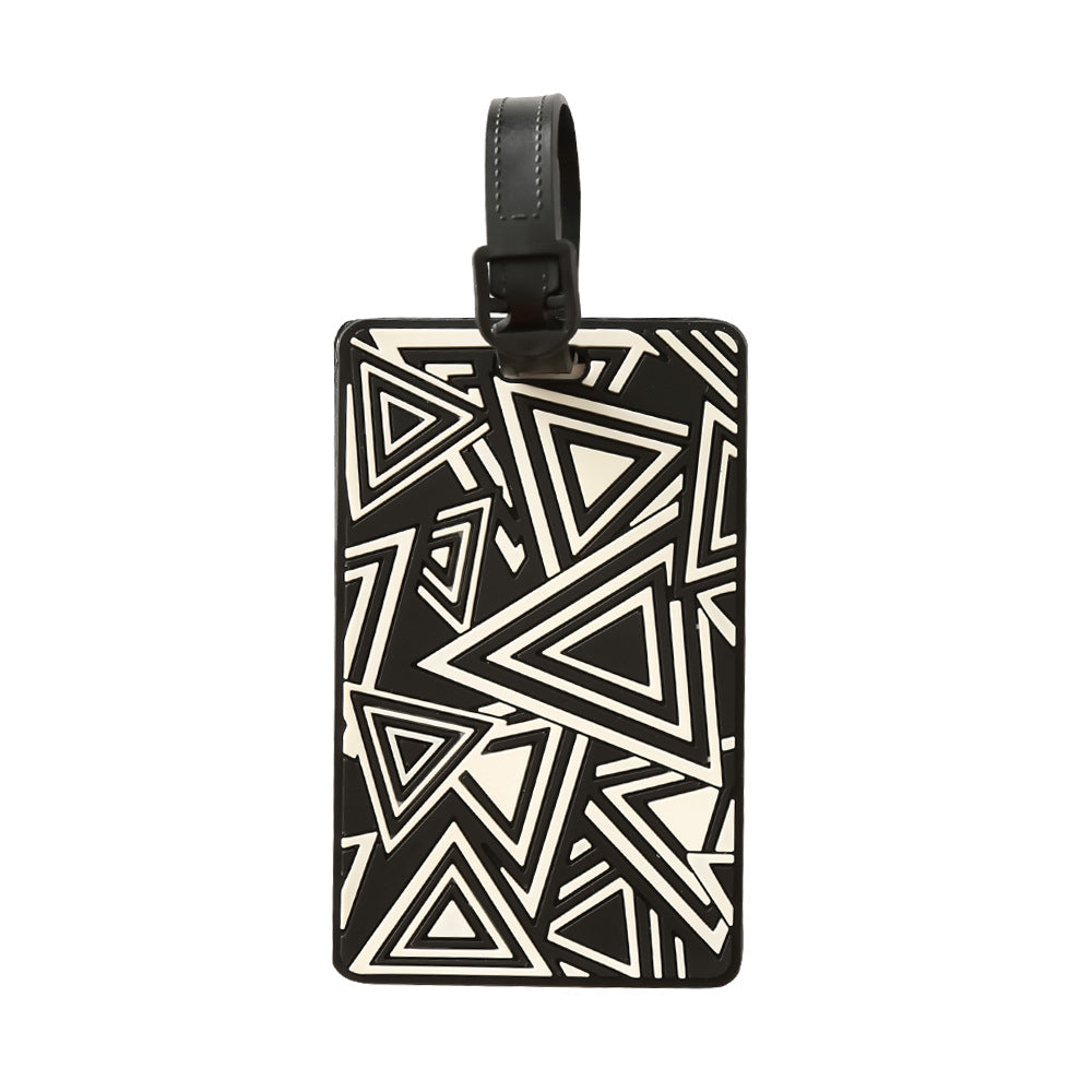 Unisex Geometric Plastic Luggage Tag with Attachment Loop and Info Field, view 10
