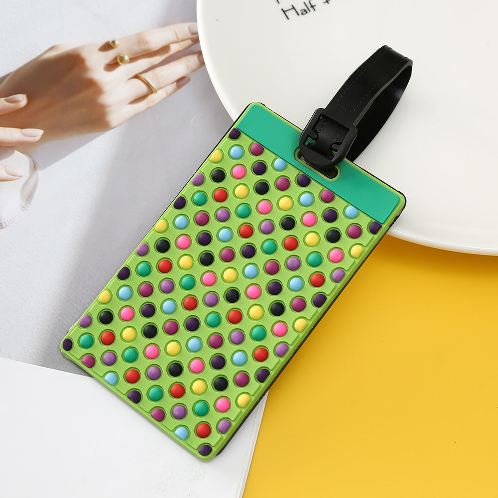 Unisex Geometric Plastic Luggage Tag with Attachment Loop and Info Field, view 14