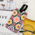 Unisex Geometric Plastic Luggage Tag with Attachment Loop and Info Field, view 22