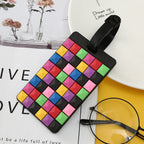 Unisex Geometric Plastic Luggage Tag with Attachment Loop and Info Field, view 24
