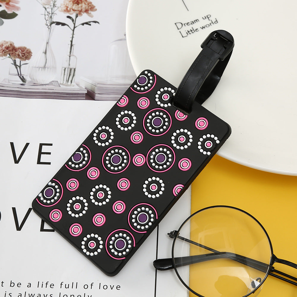 Unisex Geometric Plastic Luggage Tag with Attachment Loop and Info Field, view 25