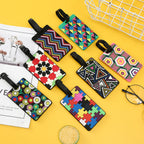 Unisex Geometric Plastic Luggage Tag with Attachment Loop and Info Field, view 3