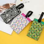 Unisex Geometric Plastic Luggage Tag with Attachment Loop and Info Field, view 4