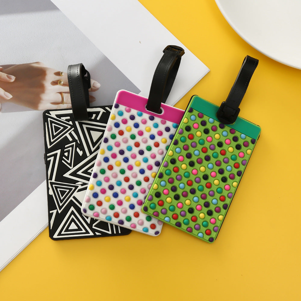 Unisex Geometric Plastic Luggage Tag with Attachment Loop and Info Field, view 6