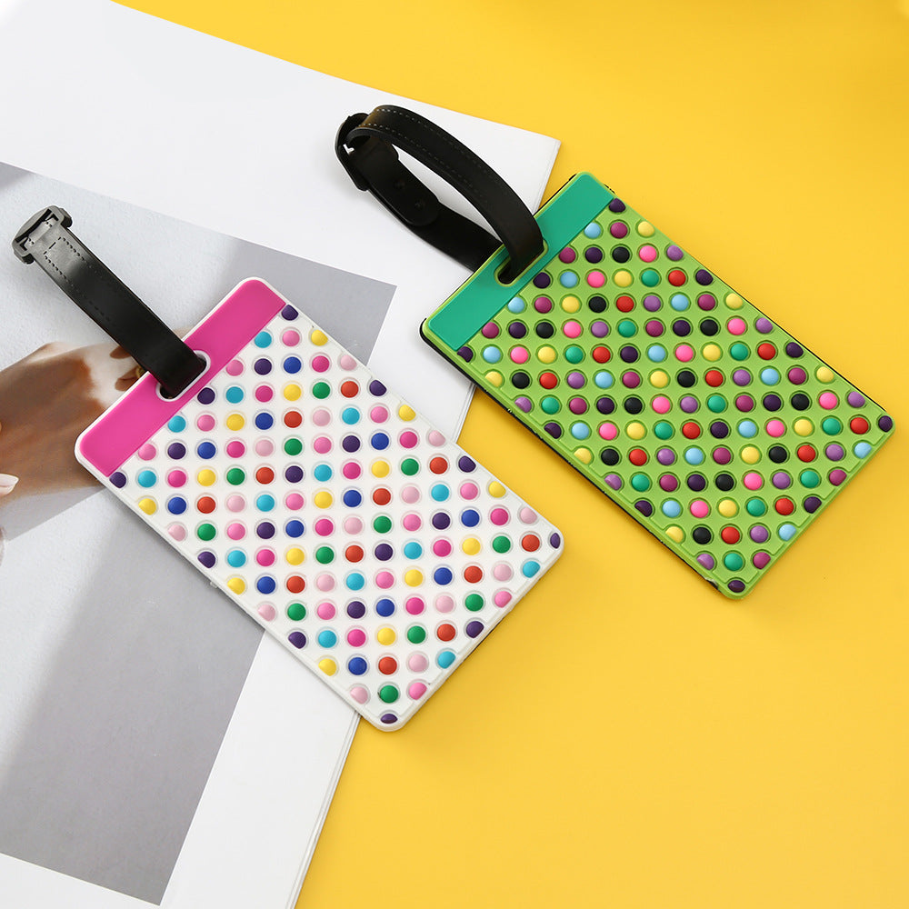Unisex Geometric Plastic Luggage Tag with Attachment Loop and Info Field, view 8