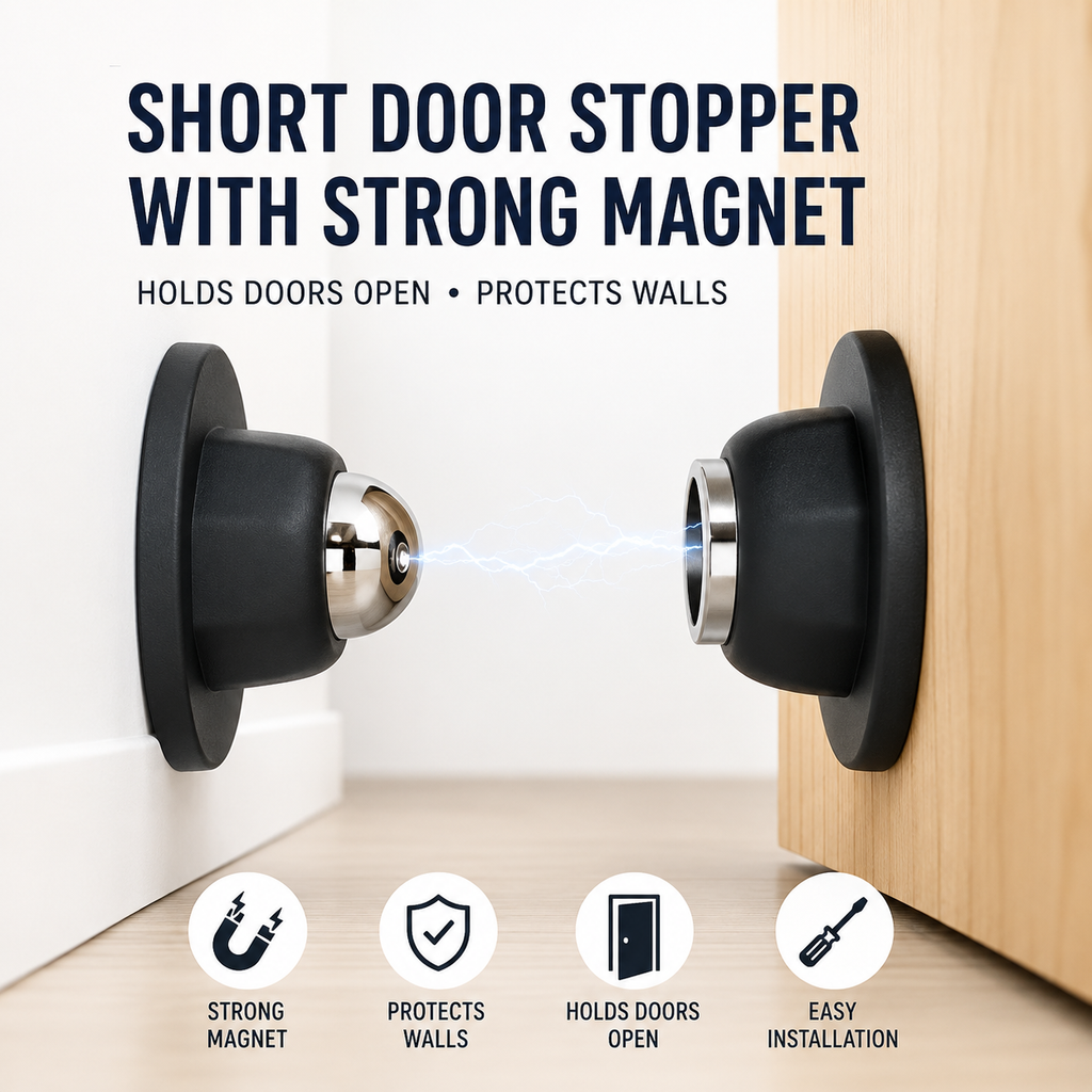 Universal Door Stopper with Flexible Floor or Wall Installation, view 2