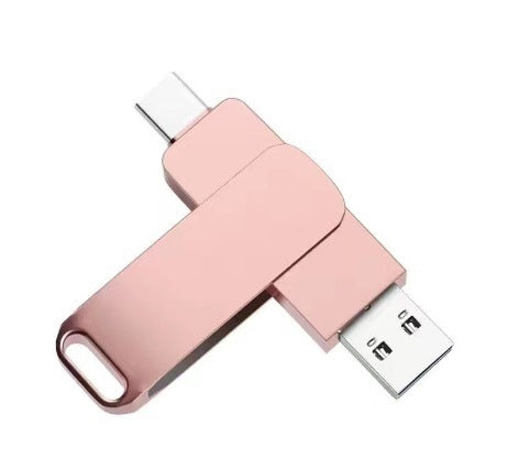 USB Flash Drive with USB-A and USB-C Connectors for Data Storage, view 3