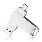 USB Flash Drive with USB-A and USB-C Connectors for Data Storage