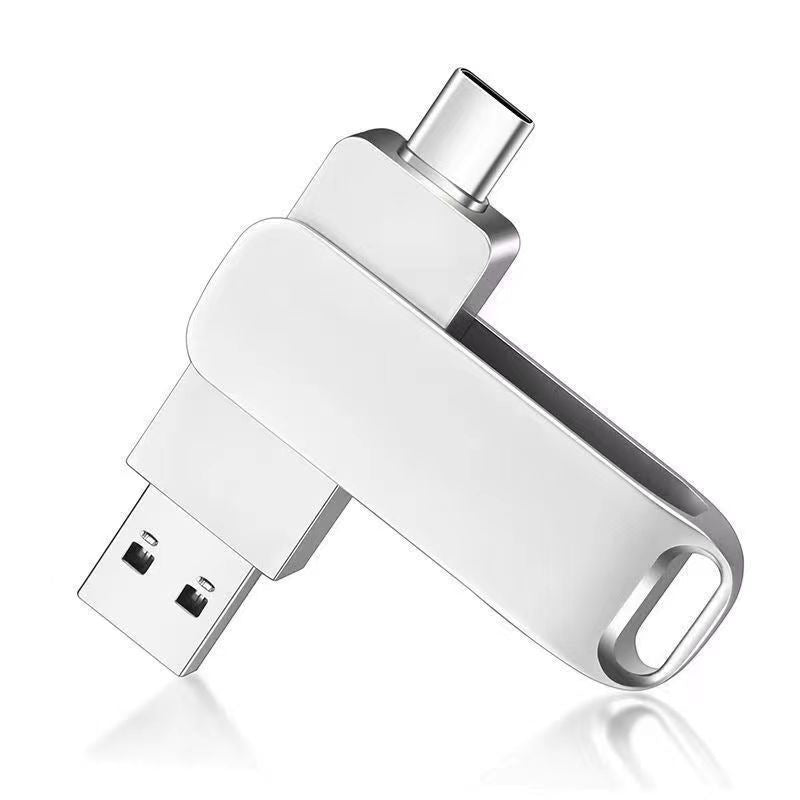 USB Flash Drive with USB-A and USB-C Connectors for Data Storage