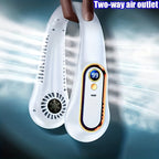 USB Rechargeable 5-Speed Adjustable Bladeless Neck Fan with Digital Display