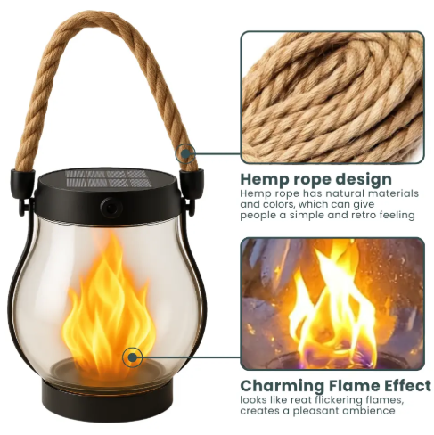 USB Type-C Rechargeable Rope Lantern, 12 cm Diameter, 13 cm Height, view 3