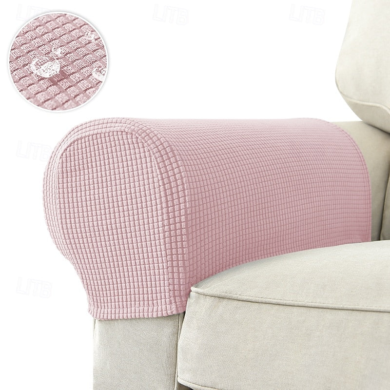 Stretch Spandex Armrest Covers for Chairs and Armchairs, Set of 2